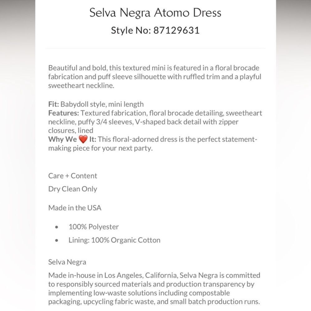 FREE PEOPLE Selva Negra Atomo
Dress/ size XS - Picture 6 of 13
